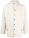 Rains Drawstring-hood Buttoned Rain Jacket In 82 Fossil