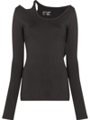 Low Classic Cut-out Detail T-shirt In Grau