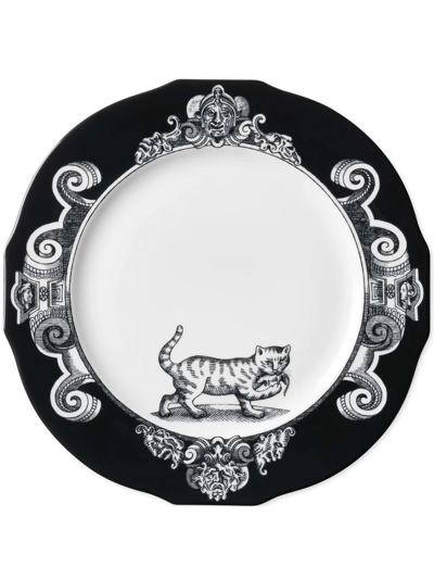 Gucci Cat Charger Plate (set Of 2) In Weiss