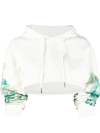 FENG CHEN WANG WAVE-PRINT CROPPED HOODIE