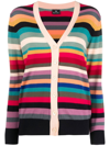 PS BY PAUL SMITH STRIPED KNIT CARDIGAN
