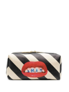 SELETTI TOILET-PAPER STRIPE-PRINT WASH BAG