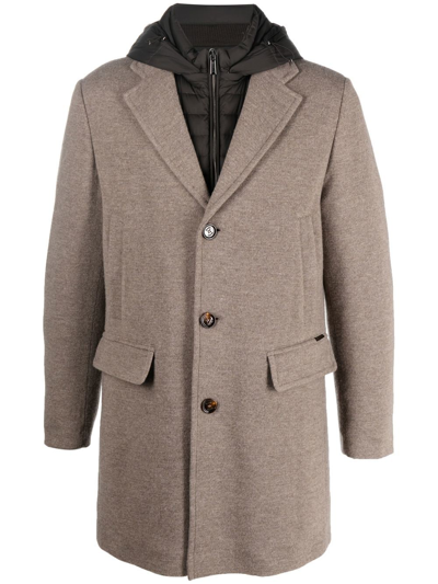 Moorer Single-breasted Fitted Coat In Nude