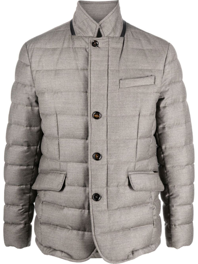 Moorer Button-down Padded Jacket In Nude