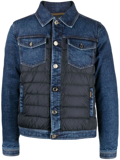 Moorer Mondor-104s Padded Denim Jacket In Blau