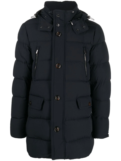 Moorer Button-down Padded Coat In Blau