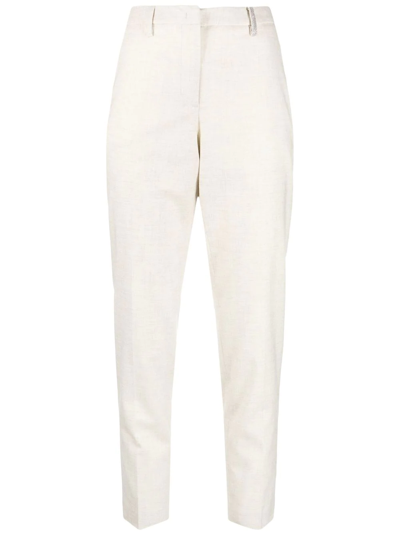 Fabiana Filippi Cropped Tapered-leg Trousers In Nude