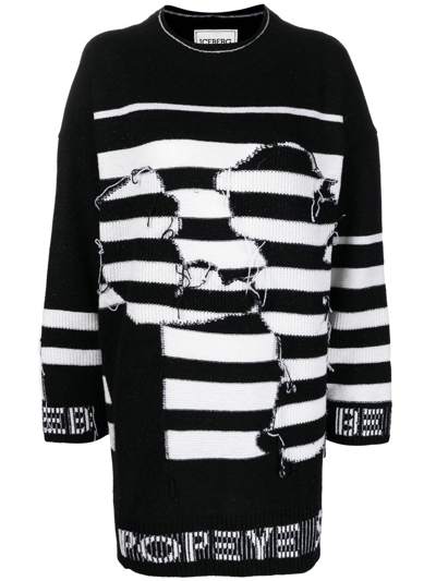 Iceberg Crew-neck Pullover Jumper In Schwarz