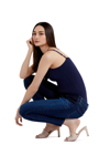 A Pea In The Pod Luxe Clip Down Nursing Cami Top In Navy