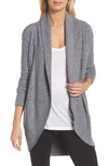Barefoot Dreams Cozychic Lite® Circle Cardigan In Pacific Blue/ Silver Heather
