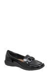 Easy Spirit Women's Avienta Slip-on Casual Flat Loafers Women's Shoes In Black Patent Leather
