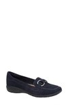 Easy Spirit Women's Avienta Slip-on Casual Flat Loafers Women's Shoes In Dark Blue Snake Leather