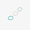 HERMINA ATHENS WHITE PEARL, TURQUOISE AND HOWLITE RING SET,PTRB318455408