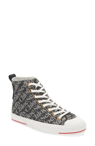 See By Chloé Logo-print High-top Trainers In Grey