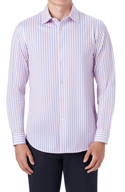 Bugatchi Ooohcotton® Stripe Button-up Shirt In Pink