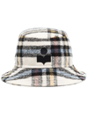 Isabel Marant Haley Checked Wool Bucket Hat In Blue