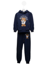 MOSCHINO COORDINATED BLUE COTTON TRACKSUIT WITH TEDDY BEAR PRINT MOSCHINO KIDS BOY
