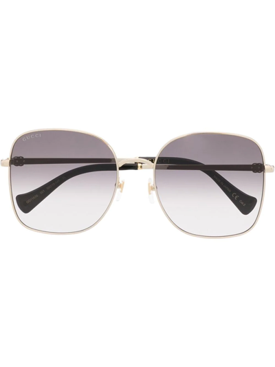 Gucci Gradient Oversized-frame Sunglasses In Gold
