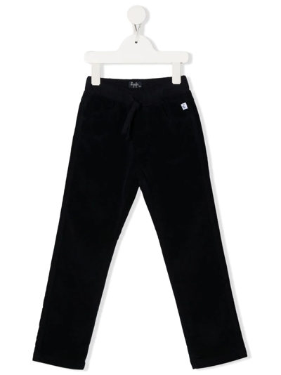 Il Gufo Kids' Drawstring-waist Cotton Track Pants In Blue