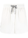 Brunello Cucinelli Embellished Drawstring Shorts In White