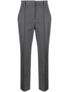 Brunello Cucinelli Pleated Cropped Trousers In Grey