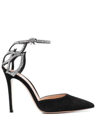 Gianvito Rossi Crystal-embellished 115mm Heeled Pumps In Black