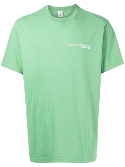 Sporty And Rich Rizzoli Logo-print Cotton-jersey T-shirt In Green