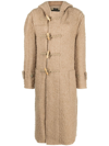 R13 Hooded Duffle Coat In Neutrals