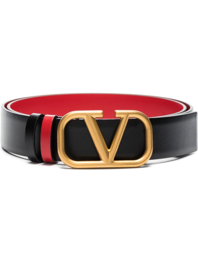 Valentino Garavani `vlogo Signature` Reversible Belt H.30 In Black