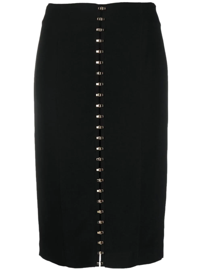 Blumarine Pencil Skirt With Hooks In Nero