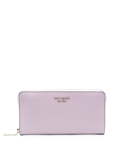 Kate Spade Logo-lettering Leather Wallet In Purple