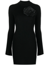 Blumarine Cut-out Wool Mini Dress In Black