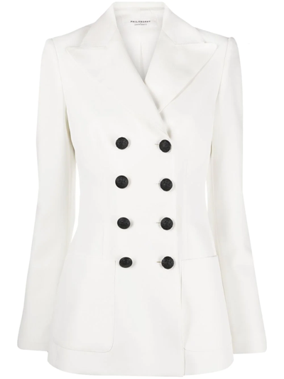 Philosophy Di Lorenzo Serafini Padded Shoulders Structured Jersey Blazer In White