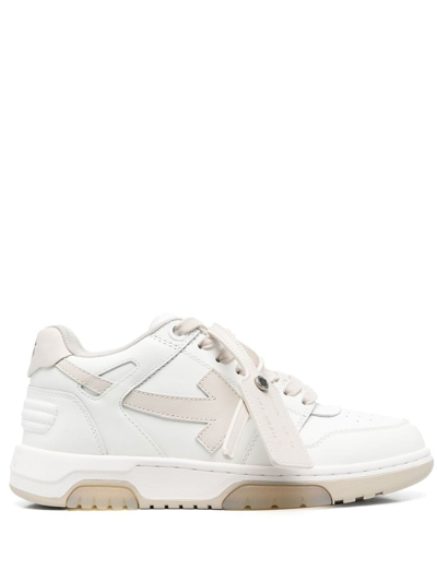 Off-white Out Of Office Bicolor Leather Sneakers In Beige