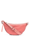 By Far Textured Leather Gib Shoulder Bag With Crocodile Effect And In Pink