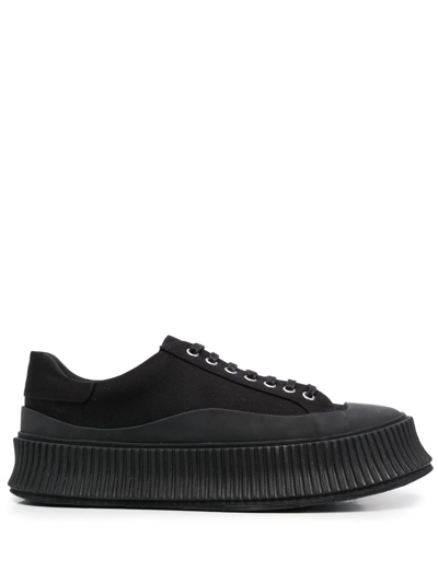 Jil Sander Lace-up Low-top Trainers In Blue