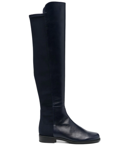 Stuart Weitzman Panelled Knee-length Leather Boots In Blue