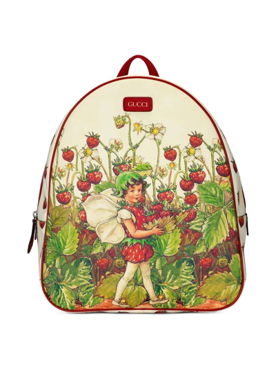 Gucci Kids' Children's Fairy Print Backpack In Offwhite