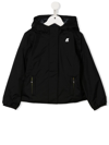 K-way Logo-print Zip-up Padded Jacket In Black