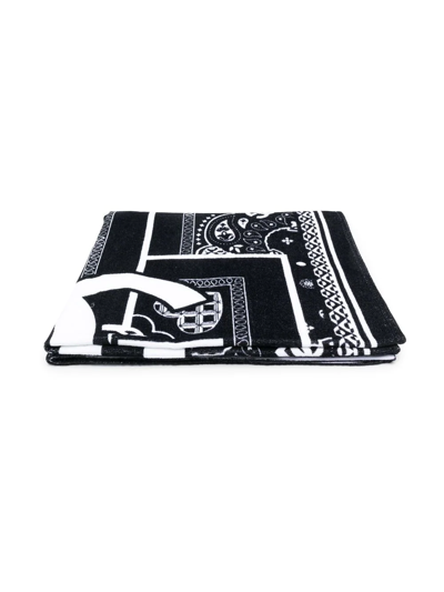 Dolce & Gabbana Logo-print Cotton Towel In Black