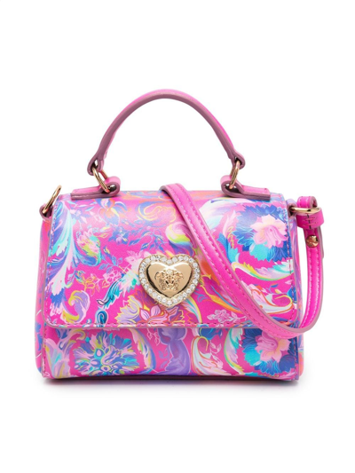 Versace Kids' Logo Crossbody Bag In Pink