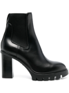 Santoni Woman Ankle Boots Black Size 11 Leather In Black