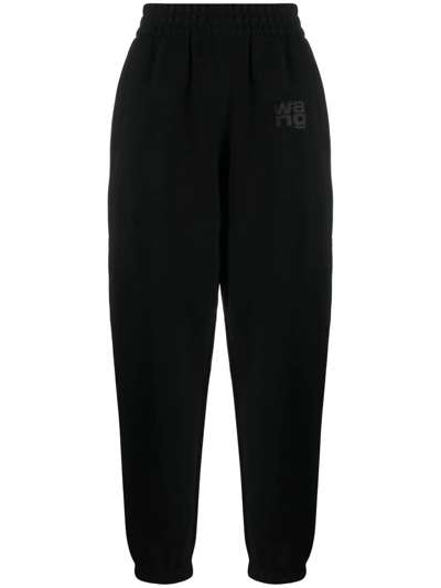 Alexander Wang Embossed Logo Pants In Black