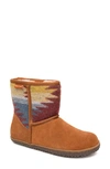 Minnetonka Tali Womens Leather Faux Fur Ankle Boots In Brown Multi