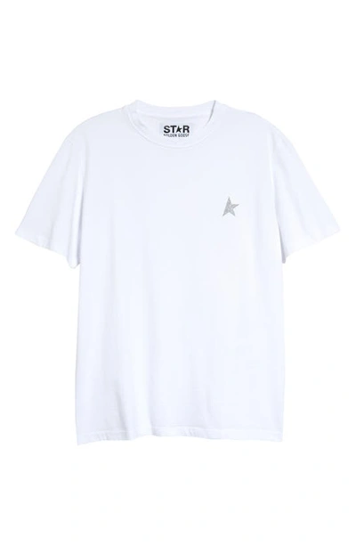 Golden Goose Star W`s Regular T-shirt / Small Star/ Glitter In Bianco