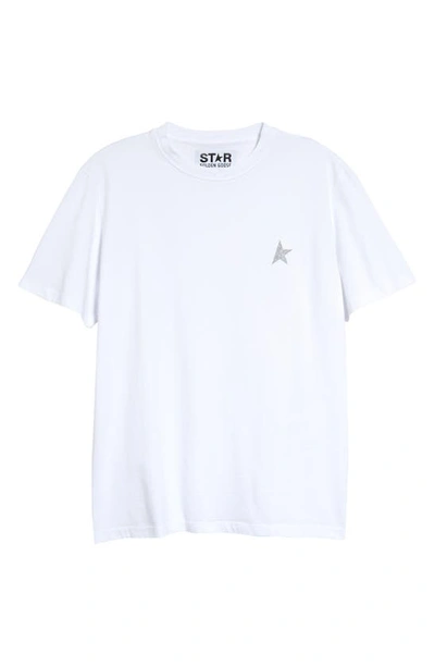 Golden Goose Glitter Star Cotton Logo Tee In White