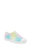 Native Shoes Kids' Jefferson Water Friendly Perforated Slip-on In Shlwht/ Shlwht/ Pinkbluehaze