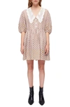 Maje Romelange Geometric-print Linen Mini Dress In Tiles Ecru Background