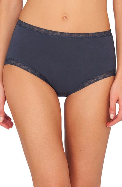 Natori Bliss Cotton Full Briefs In Ash Navy