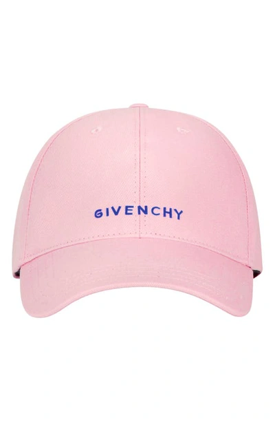 Givenchy Logo Embroidered Baseball Cap In Pink